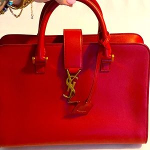 YSL red top handle bag